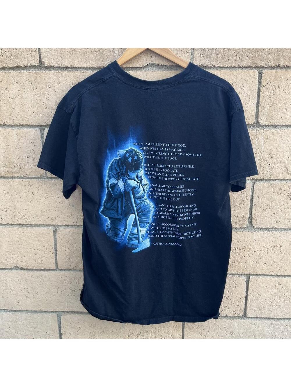 Vintage fire fighter memorial shirt | size L